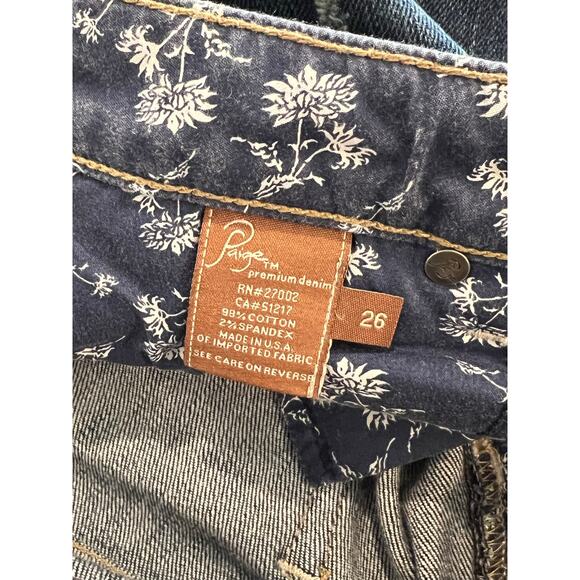 PAIGE Premium Denim Shorts Women's Size 26 Stretch Jeans Bermuda Cut Off - Picture 4 of 9